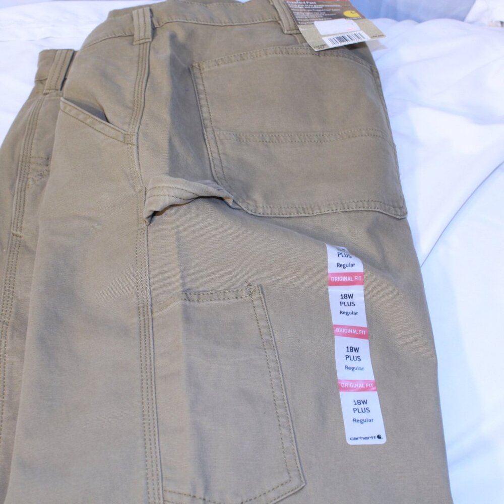 Carhartt Sz 18W Regular Beige Crawford Original Fit Straight Leg Pant 102080-257 - Picture 8 of 8